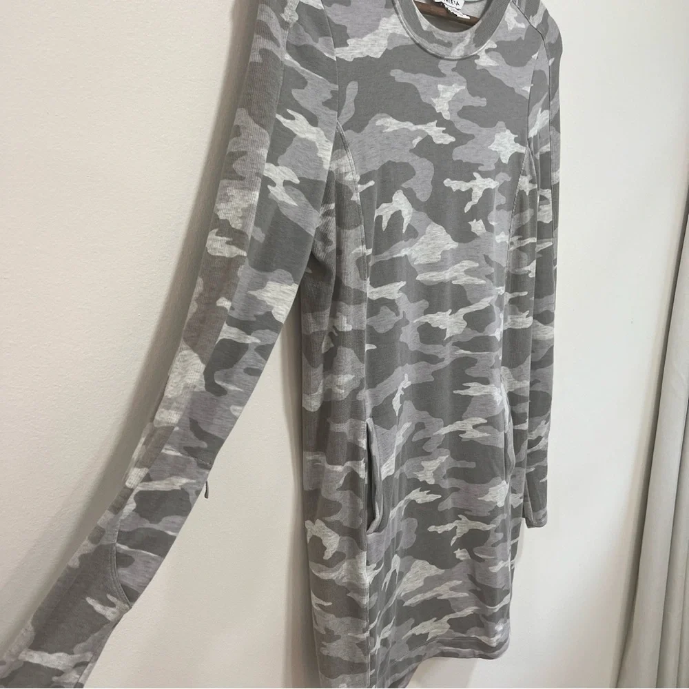 Athleta Balance Camo Luxe Sweatshirt Dress Athleisure Travel Long Sleeve, XS - Picture 4 of 11